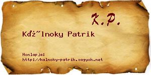 Kálnoky Patrik névjegykártya