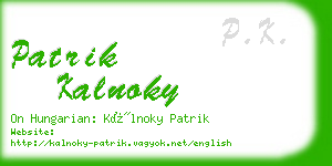 patrik kalnoky business card